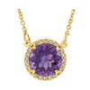 14k Yellow Gold Amethyst & 0.05 ctw. Diamond 16-inch Necklace