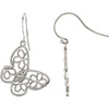 Pair of Precious Metal Fashion Butterfly and Floral Earrings in 14k White Gold