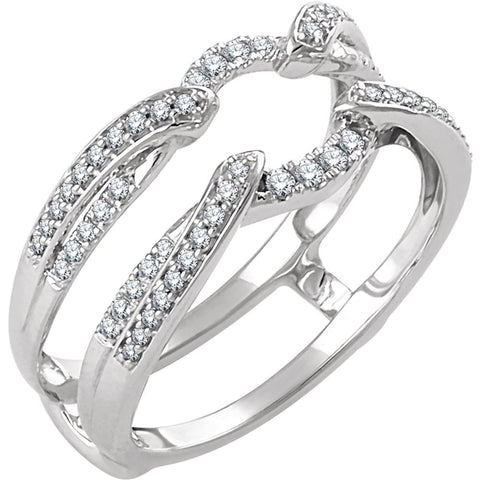 14k White Gold 1/3 CTW Diamond Ring Guard Size 7