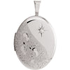 Gold Plated Sterling Silver 0.01 CTW Diamond Oval Locket