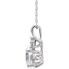 14k White Gold Created White Sapphire & .02 CTW Diamond Necklace