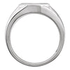 14k White Gold Men's Signet Ring, Size 10