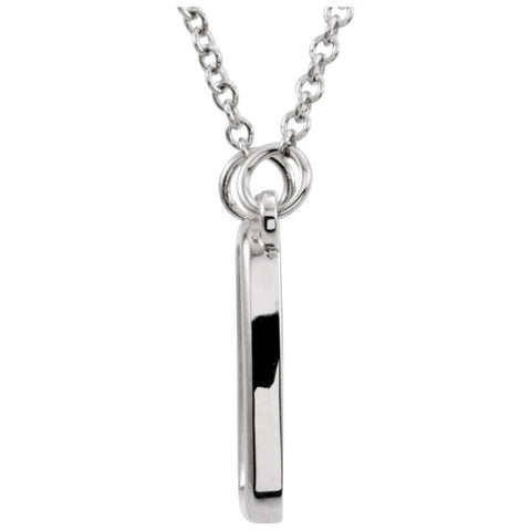 14k White Gold Cushion Square 16" Necklace