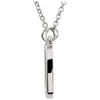 14k White Gold Cushion Square 16" Necklace