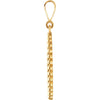 14k Yellow Gold Beaded Oval Silhouette Pendant