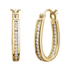 14K Yellow Gold 1/3 CTW Diamond Inside/Outside Hoop Earrings