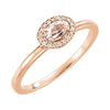 14k Rose Gold Morganite & 0.05 ctw. Diamond Ring, Size 7