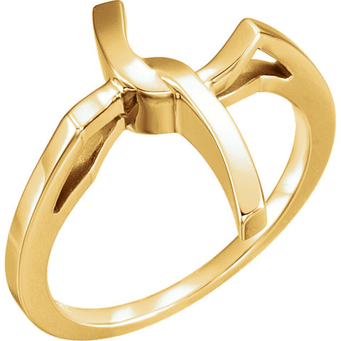 18k Yellow Gold Cross Ring, Size 7