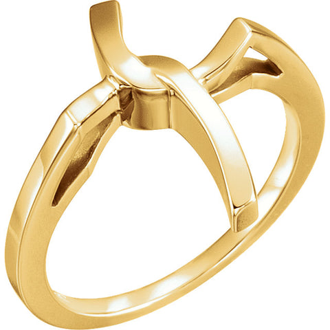 14k Yellow Gold Cross Ring, Size 7