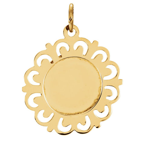 14k Yellow Gold 18.5mm Round St. Lucy Medal