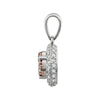 14k White Gold 3/8 CTW Diamond Brown & White Halo Pendant