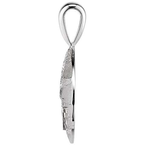 14k White Gold 27.6x19.1mm Heart print Storm Pendant