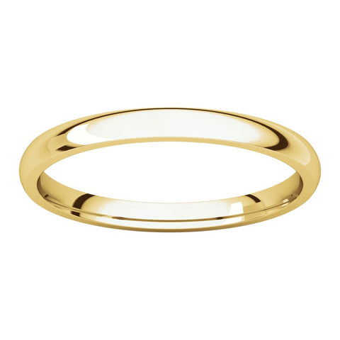 18k Yellow Gold 2mm Light Comfort Fit Band, Size 6