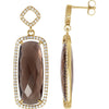 Pair of Halo-Styled Antique Cushion-Shaped Dangle Earrings in 14k Yellow Gold
