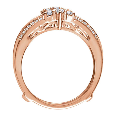 14k Rose Gold 1/3 CTW Diamond Ring Guard, Size 7