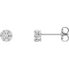 14K White Gold 1/4 CTW Diamond Cluster Earrings