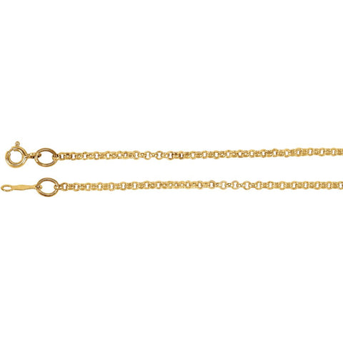14k Yellow Gold 2mm Rolo 18" Chain