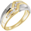 1/3 CTTW Two Tone Men's Diamond Ring in 14k White and Yellow Gold (Size 10 )