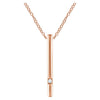 14k Rose Gold 0.015 ctw. Diamond Bar 16-18-inch Necklace