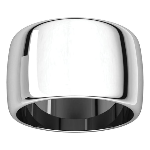 Sterling Silver 12mm Half Round Band, Size 9