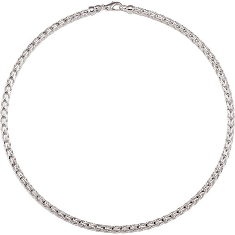 Sterling Silver 4.5mm Solid Wheat Chain 18" Chain