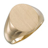 16.00X14.00 mm Men's Signet Ring with Brush Finished Top in 14k Yellow Gold ( Size 10 )