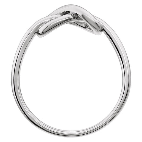 14k White Gold Infinity-Inspired Knot Ring , Size 7