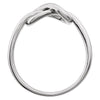 14k White Gold Infinity-Inspired Knot Ring , Size 7