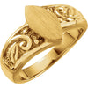 14k Yellow Gold Ladies' Signet Ring, Size 6