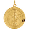 21.75 mm Miraculous Medal in 14K Yellow Gold