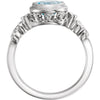 Sterling Silver Aquamarine & .02 CTW Diamond Ring, Size 7