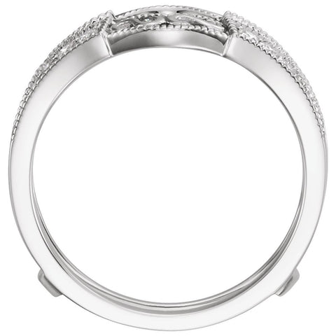 14k White Gold 1/3 CTW Diamond Ring Guard, Size 7