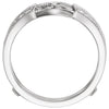 14k White Gold 1/3 CTW Diamond Ring Guard, Size 7