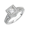 1 1/5 CTTW Engagement Ring in 14k White Gold ( Size 6 )