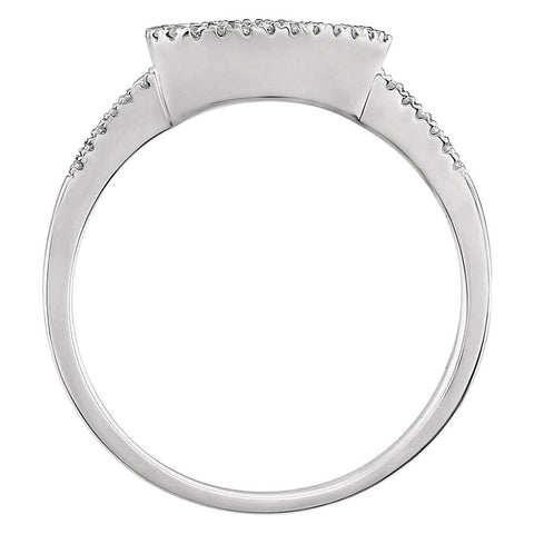 14k White Gold 1/10 CTW Diamond Geometric Ring, Size 7