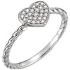 Sterling Silver 1/8 ctw. Diamond Ring, Size 7
