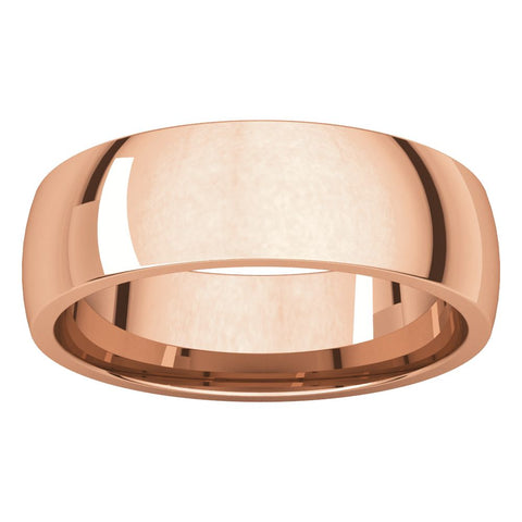 14k Rose Gold 6mm Light Comfort Fit Band, Size 6
