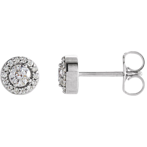 14k White Gold 1/4 CTW Diamond Halo-Style Earrings