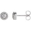 14k White Gold 1/4 ctw. Diamond Halo-Style Earrings