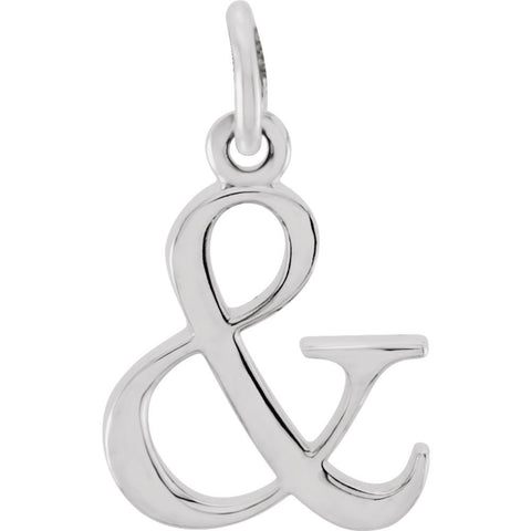 14k White Gold "&" Lowercase Initial Pendant