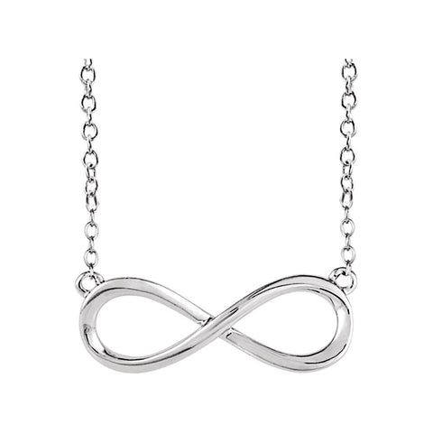 14k White Gold Infinity-Inspired 18" Necklace