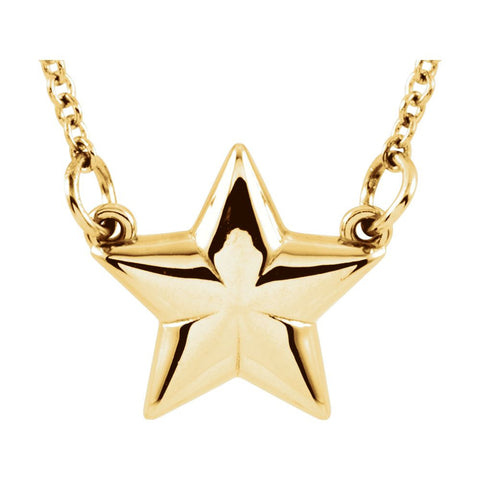 14k Yellow Gold Star 18" Necklace