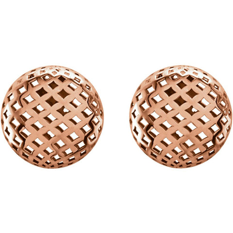 14k Rose Gold 11.9mm Pierced-Style Earrings