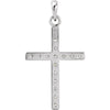 14k White Gold 1/3 CTW Diamond Cross Pendant