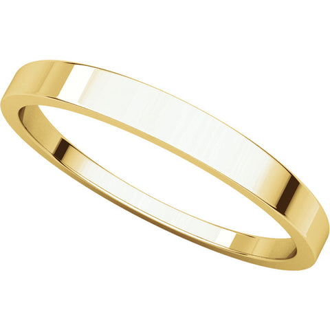 14k Yellow Gold 2.5mm Flat Tapered Band, Size 6