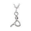 14K White Gold Letter "S" Lowercase Script Initial Necklace (18 Inch)