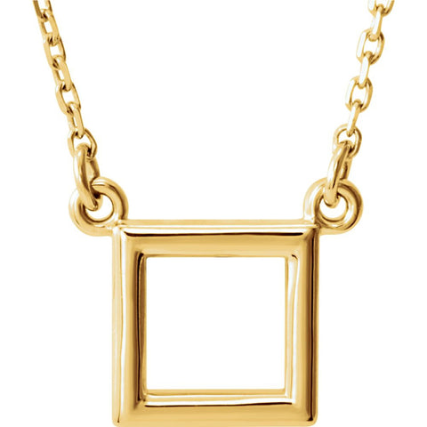 14k Yellow Gold Square 16.5" Necklace