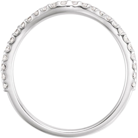 14k White Gold 1/4 CTW Diamond Band, Size 7