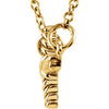 14k Yellow Gold 8.65x16mm Sideways Rope Cross 16.5" Necklace