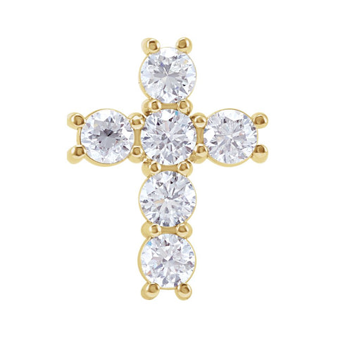14k Yellow Gold 1/3 CTW Diamond Cross Pendant